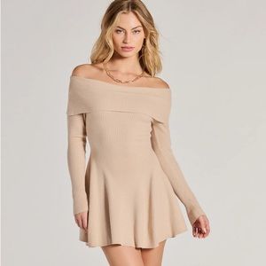 Chic Staple Ribbed Knit Skater Dress